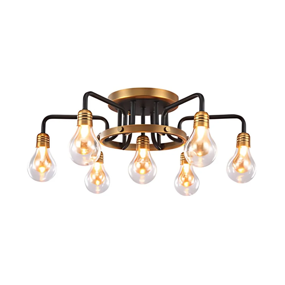 Helder glazen lamp semi-inbouwlamp modernistische multi-verlichting led semi-inbouw plafondlamp Clearhalo
