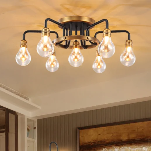 Helder glazen lamp semi-inbouwlamp modernistische multi-verlichting led semi-inbouw plafondlamp Clearhalo