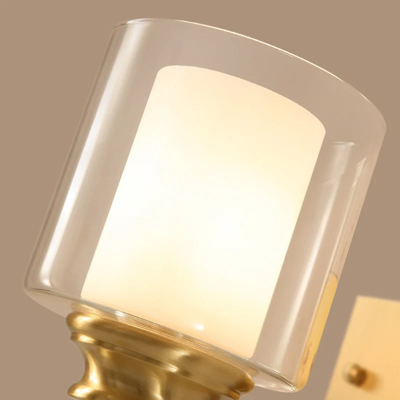 Helder glazen trommel wandgemonteerd licht moderne stijl 1 kop eetkamer wandverlichting messing Clearhalo
