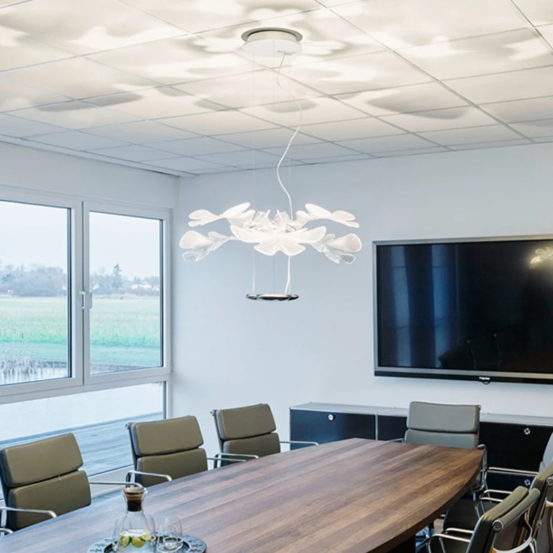 Heldere bloemenkroonluchter Art Deco acryl LED hangende plafondlamp voor woonkamer Clearhalo