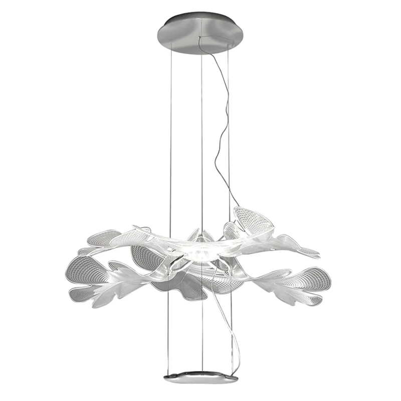 Heldere bloemenkroonluchter Art Deco acryl LED hangende plafondlamp voor woonkamer Clearhalo