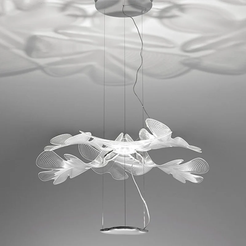 Heldere bloemenkroonluchter Art Deco acryl LED hangende plafondlamp voor woonkamer Clearhalo