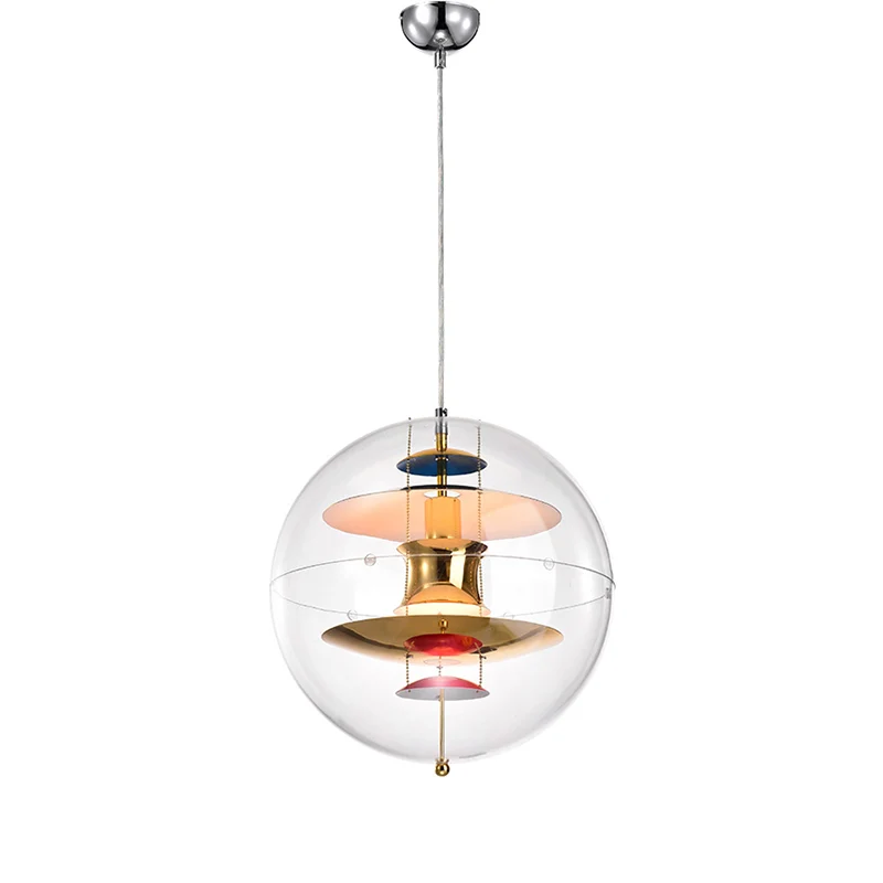 Heldere bolvormige hanglamp Designer 1-koppige acryl hanglamp met meerlaagse kap aan de binnenkant Clearhalo