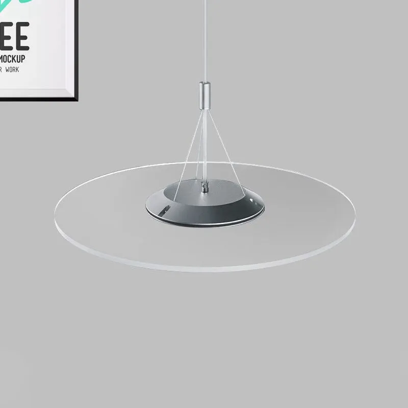 Heldere Disc Drop Hanger Eenvoud LED Acryl Hangende Plafondlamp voor Eetkamer Clearhalo