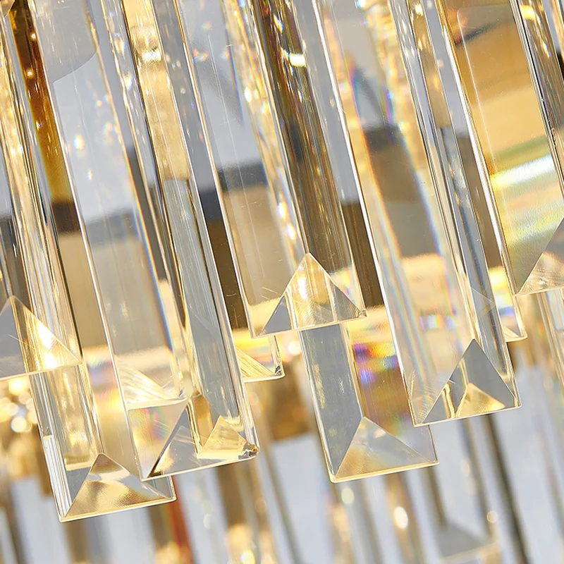 Heldere kristallen gelaagde ijspegel hanglamp moderne 8/12-lichts gouden hangende kroonluchter Clearhalo