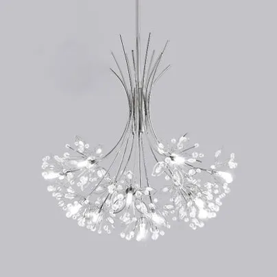 Heldere kristallen kroonluchter met kralen en boeketontwerp Moderne 13/19 lichts zwart/chroom hanglamp Clearhalo