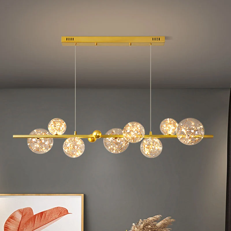 Helderglazen bolkroonluchterlamp Hedendaagse LED-downverlichting met gloeiende snaar Clearhalo
