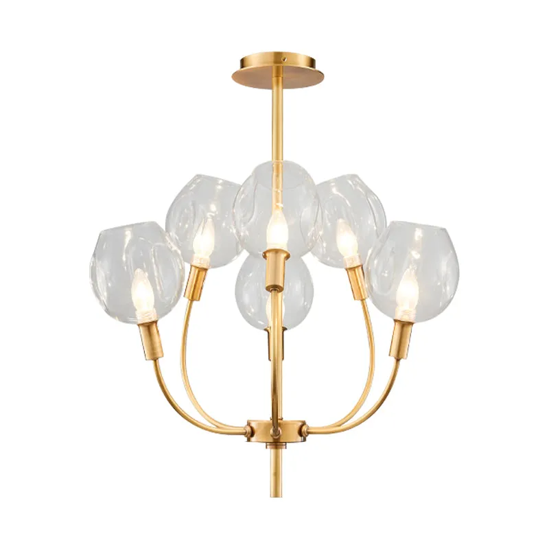 Helderglazen Bud Shade hanglamp Restaurant Foyer Eigentijdse kroonluchter goud Clearhalo