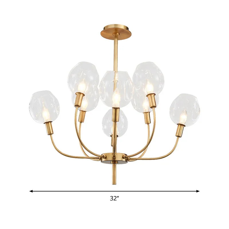 Helderglazen Bud Shade hanglamp Restaurant Foyer Eigentijdse kroonluchter goud Clearhalo