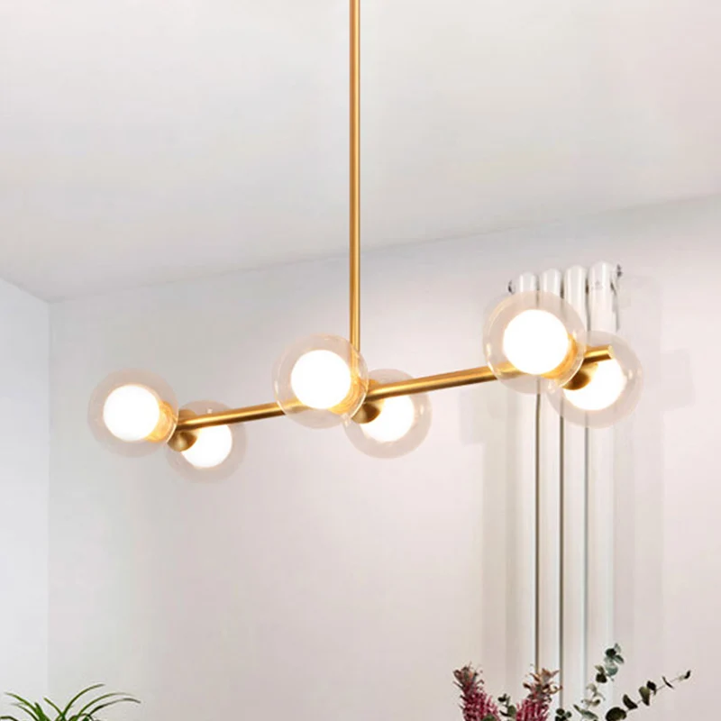 Helder/wit Bubble Island-lichtpunt 6 lampen Post moderne glazen kap hanglamp Clearhalo