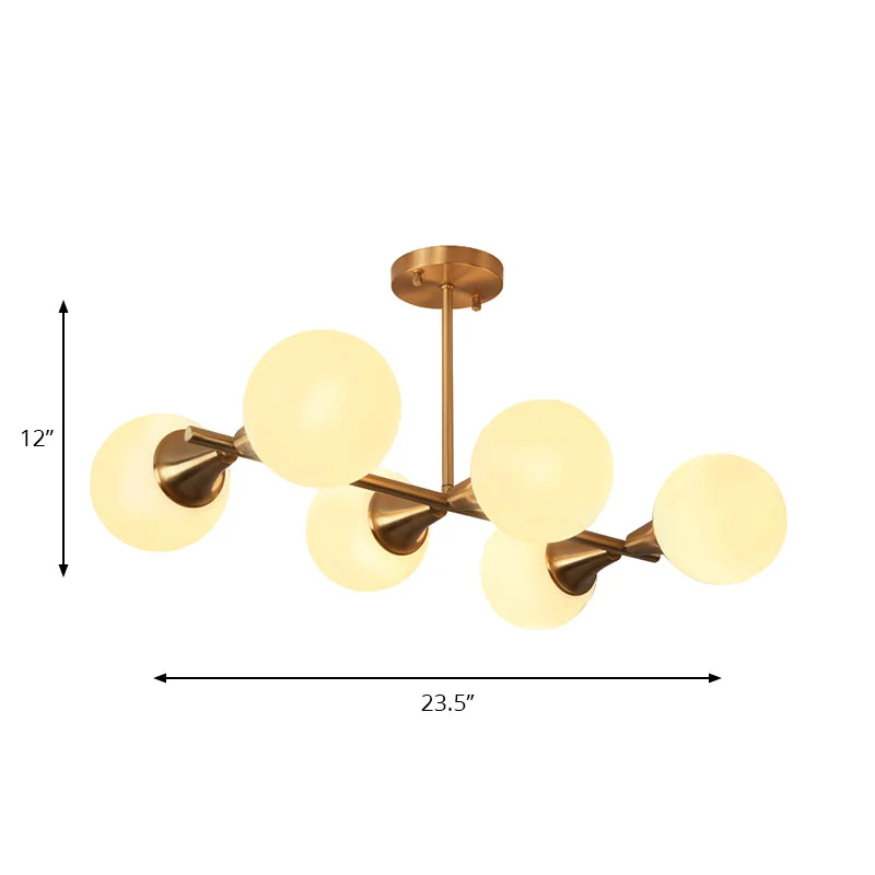 Helder/wit Bubble Island-lichtpunt 6 lampen Post moderne glazen kap hanglamp Clearhalo