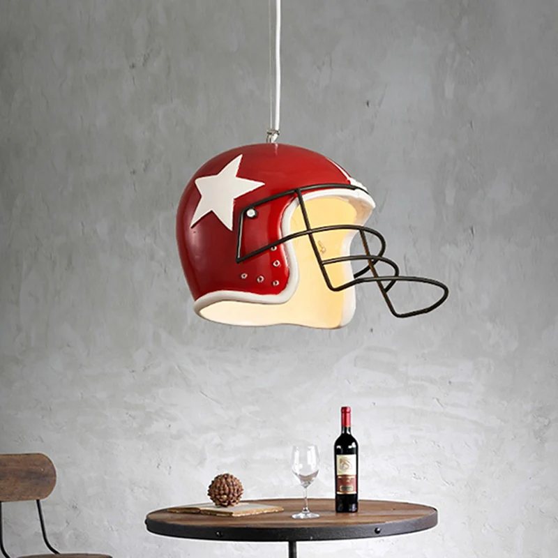 Helmhanger decoratieve hars 1-kops rood/wit hangend plafondlicht voor restaurant Clearhalo