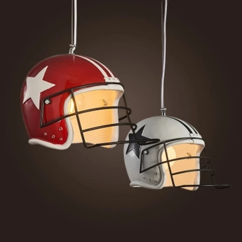 Helmhanger decoratieve hars 1-kops rood/wit hangend plafondlicht voor restaurant Clearhalo