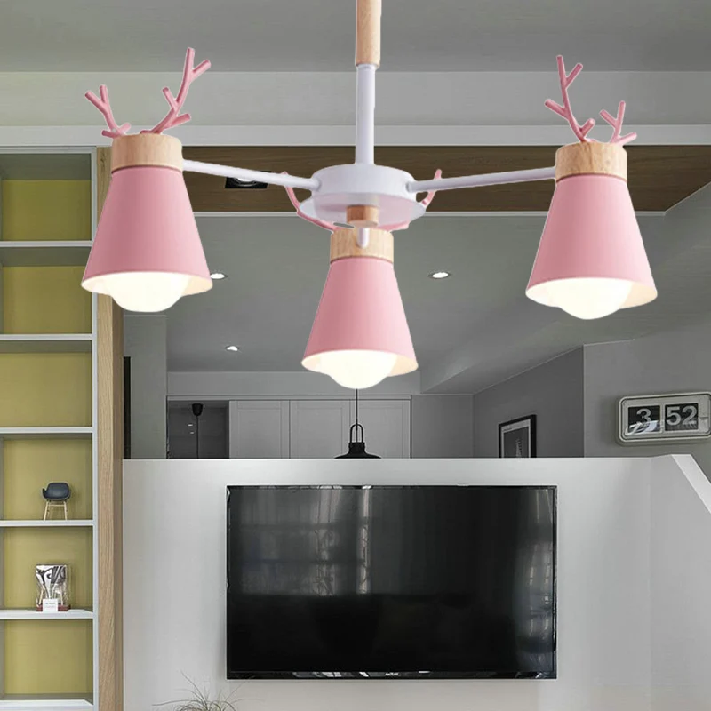 Hertenhoorn kinderkamer verlichting hanger kroonluchter ijzer moderne mode hangende kroonluchter Clearhalo