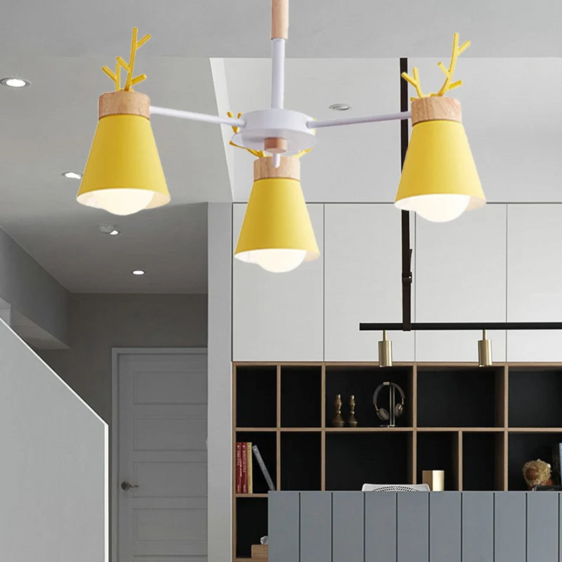 Hertenhoorn kinderkamer verlichting hanger kroonluchter ijzer moderne mode hangende kroonluchter Clearhalo