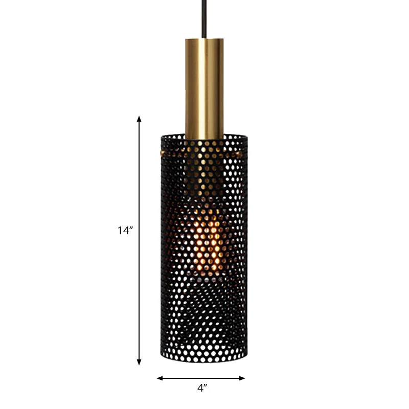 Holle Design Cilinder Hanglamp Metaal 1 Licht Eenvoudige Mini Hanglamp Zwart/Wit Clearhalo