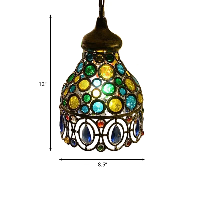 Holle restaurant ophangverlichting Decoratieve 1-lamp groene hangende hanglamp Clearhalo