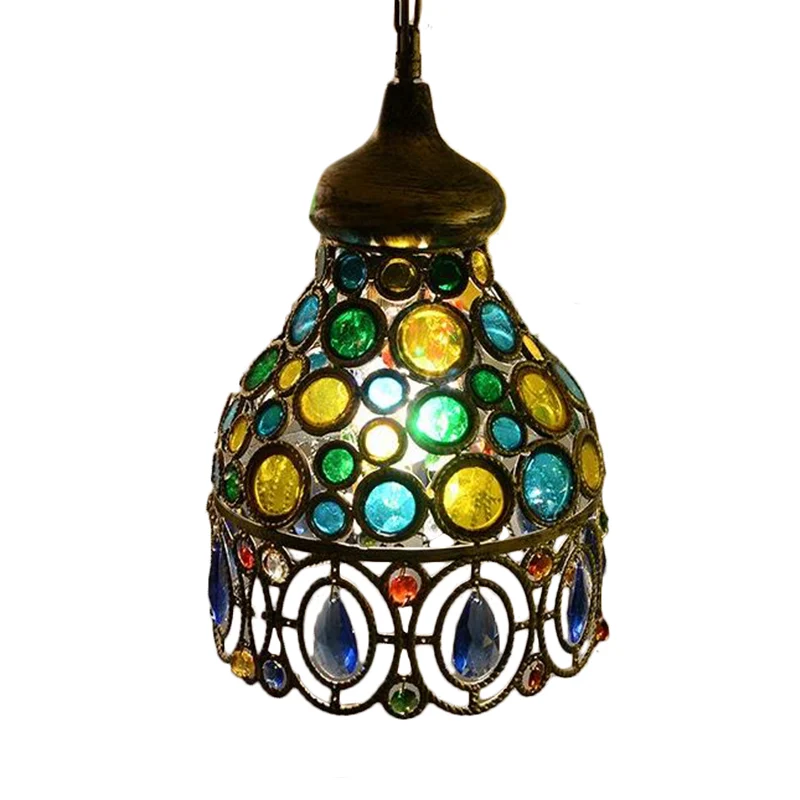 Holle restaurant ophangverlichting Decoratieve 1-lamp groene hangende hanglamp Clearhalo