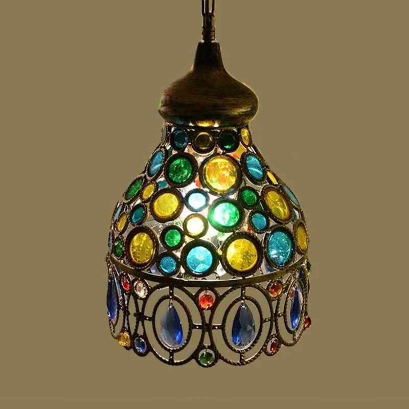 Holle restaurant ophangverlichting Decoratieve 1-lamp groene hangende hanglamp Clearhalo