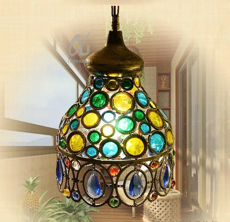Holle restaurant ophangverlichting Decoratieve 1-lamp groene hangende hanglamp Clearhalo