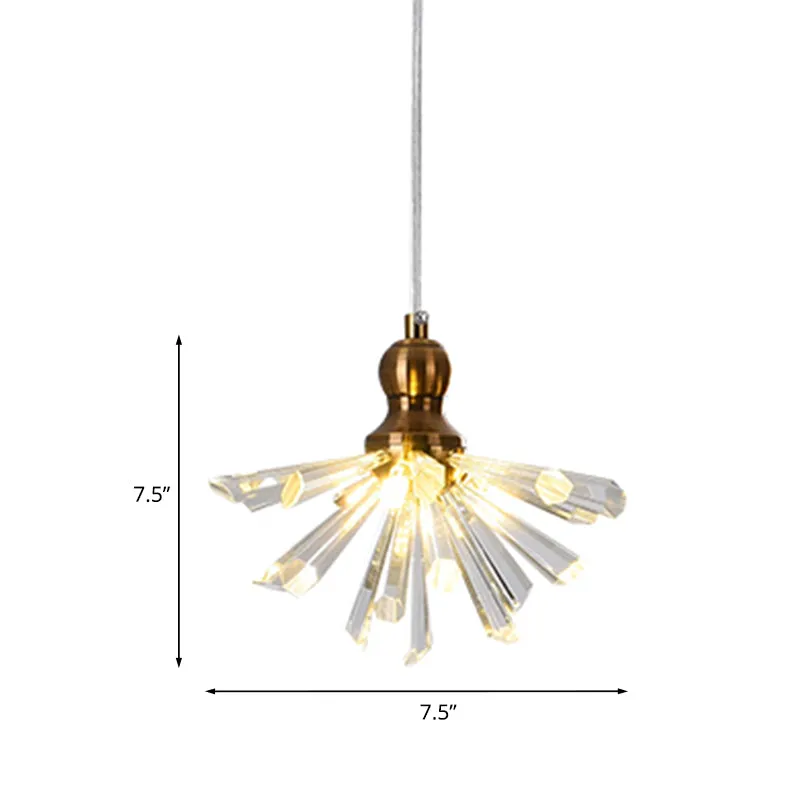 1 hoofd Daisy Flower Mini hanglamp Art Decor Gold Crystal Rod hanglamp Clearhalo
