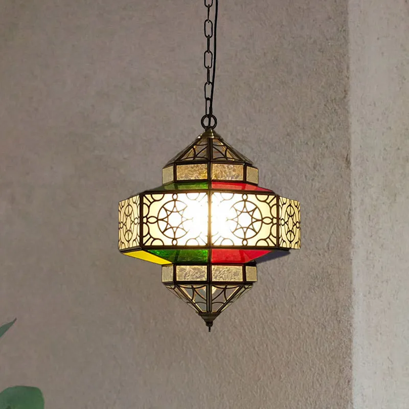 1 hoofd hangende verlichting Art Deco lantaarn metalen hanglamp zwart voor keuken Clearhalo