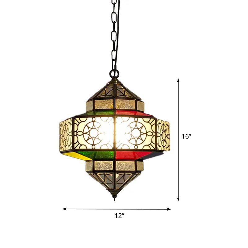 1 hoofd hangende verlichting Art Deco lantaarn metalen hanglamp zwart voor keuken Clearhalo