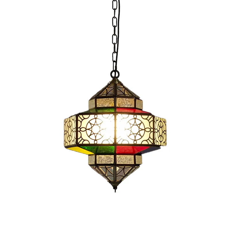 1 hoofd hangende verlichting Art Deco lantaarn metalen hanglamp zwart voor keuken Clearhalo
