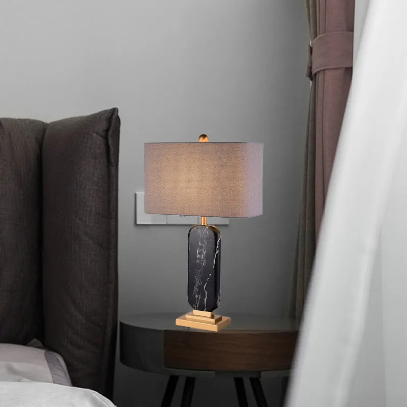 1 hoofd schaduwrijke taakverlichting hedendaagse stoffen kleine bureaulamp zwart voor nachtkastje Clearhalo