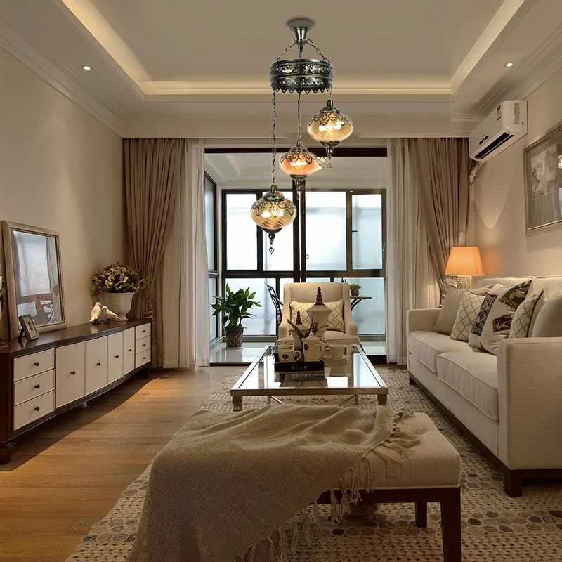 3/5 Hoofden Amber Swirl Glazen Hanglamp Traditionele Bronzen Ovale Woonkamer Hangende Kroonluchter Clearhalo