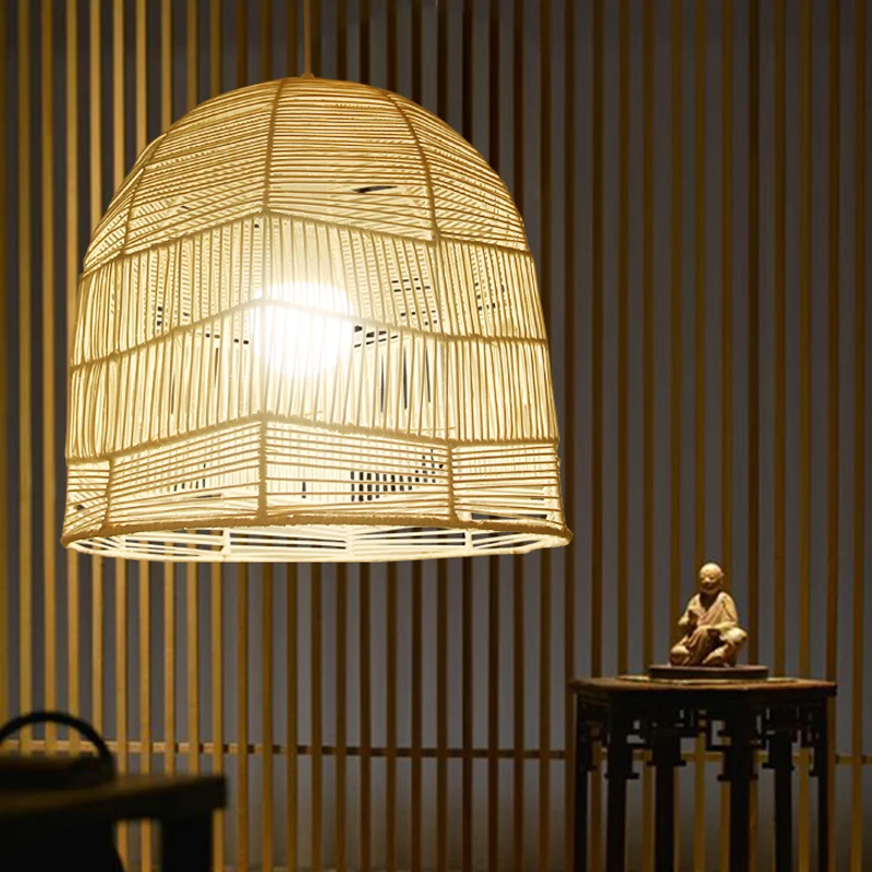 1 hoofdmand hanglamp Chinese bamboe plafondophanglamp hout voor restaurant Clearhalo