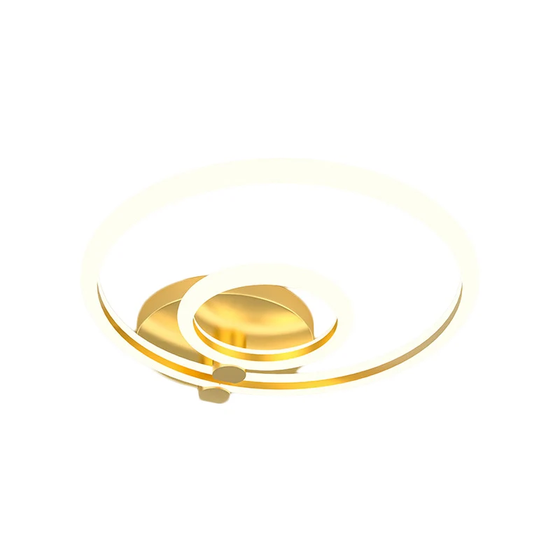 Hoop Semi Flush Light Minimalisme Metallic LED Goud Plafondgemonteerd armatuur voor slaapkamer Clearhalo