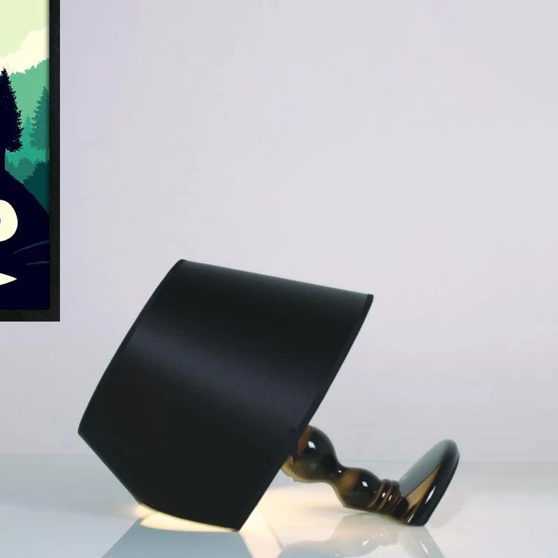Horizontale tafelverlichting Modern creatief stoffen nachtkastje met 1 licht zwart/wit Clearhalo