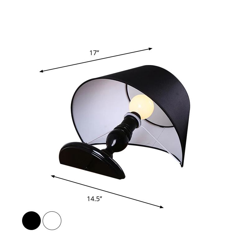 Horizontale tafelverlichting Modern creatief stoffen nachtkastje met 1 licht zwart/wit Clearhalo