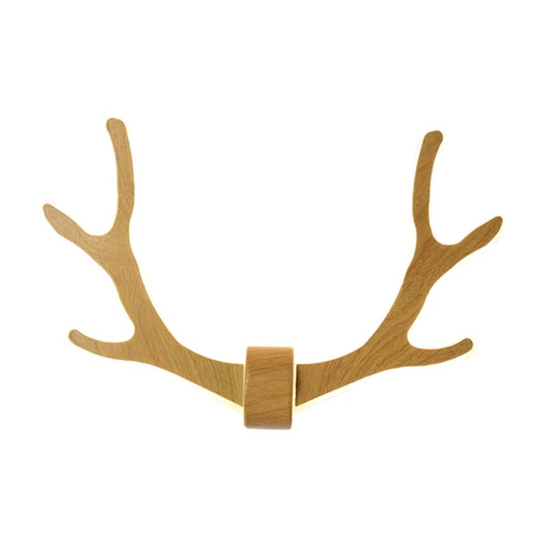 Houten gewei wandkandelaar Lamp Scandinavische stijl LED-wandverlichtingsarmatuur voor gang Clearhalo