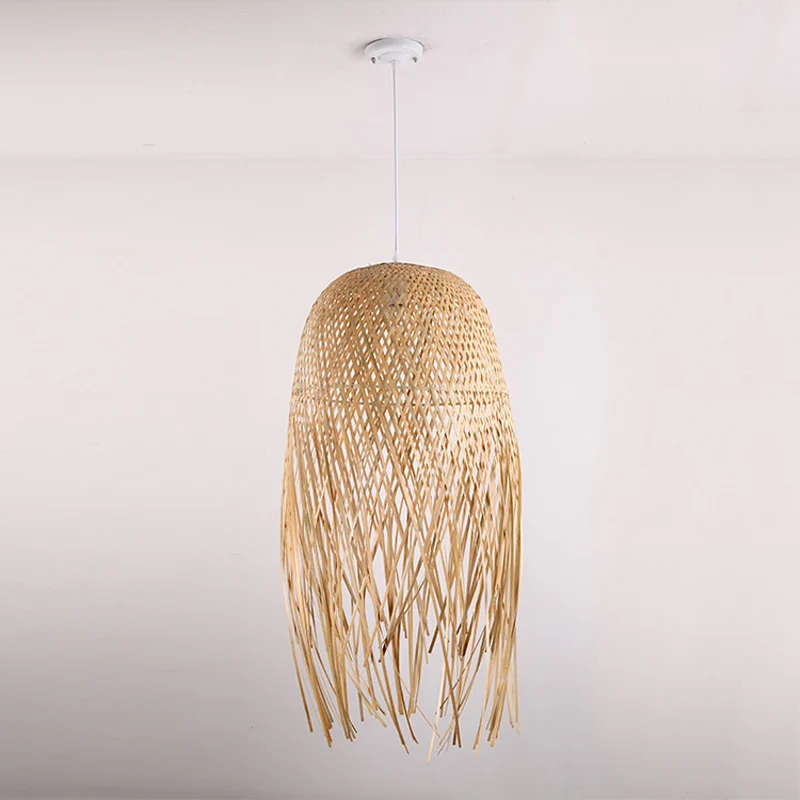 Houten handgemaakte plafondlamp Aziatisch bamboe 1 lamp hanglamp voor woonkamer Clearhalo