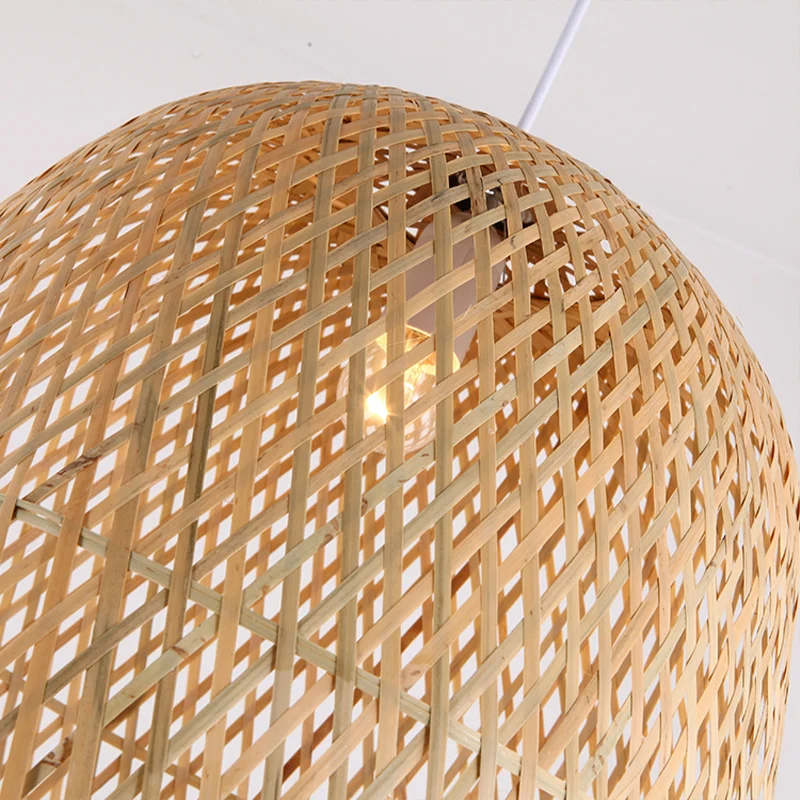 Houten handgemaakte plafondlamp Aziatisch bamboe 1 lamp hanglamp voor woonkamer Clearhalo