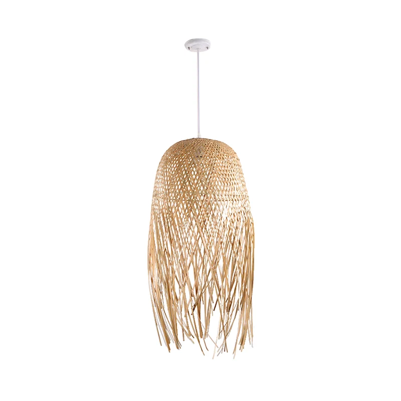 Houten handgemaakte plafondlamp Aziatisch bamboe 1 lamp hanglamp voor woonkamer Clearhalo