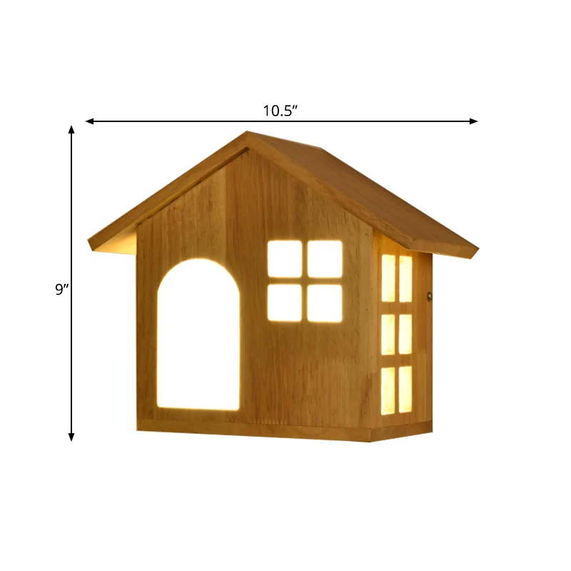 Houten huis wandlamp trap woonkamer hedendaagse schanslamp beige Clearhalo