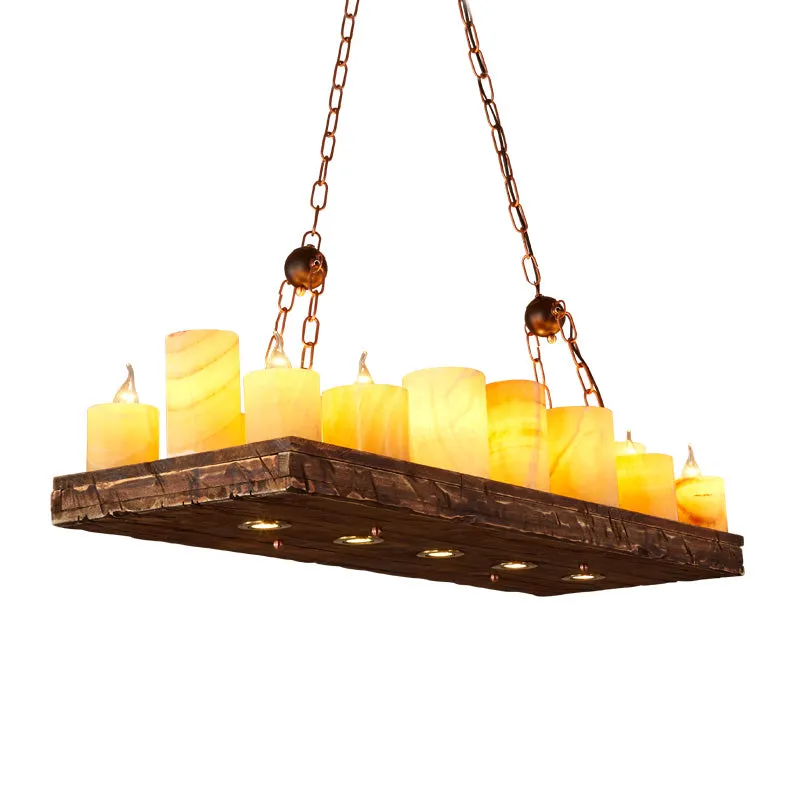 Houten kandelaar Island Light Armature Factory 16-lichts restaurant hanglamp geel Clearhalo