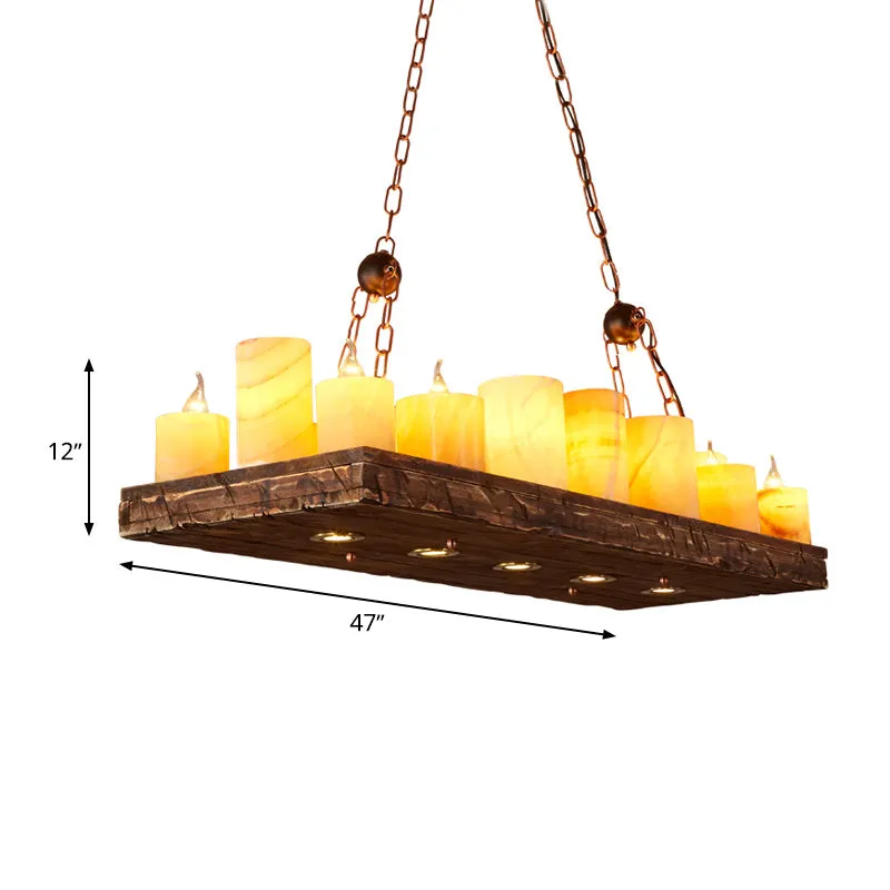 Houten kandelaar Island Light Armature Factory 16-lichts restaurant hanglamp geel Clearhalo