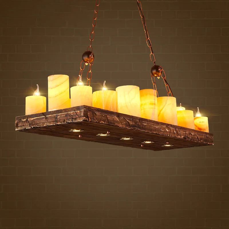 Houten kandelaar Island Light Armature Factory 16-lichts restaurant hanglamp geel Clearhalo