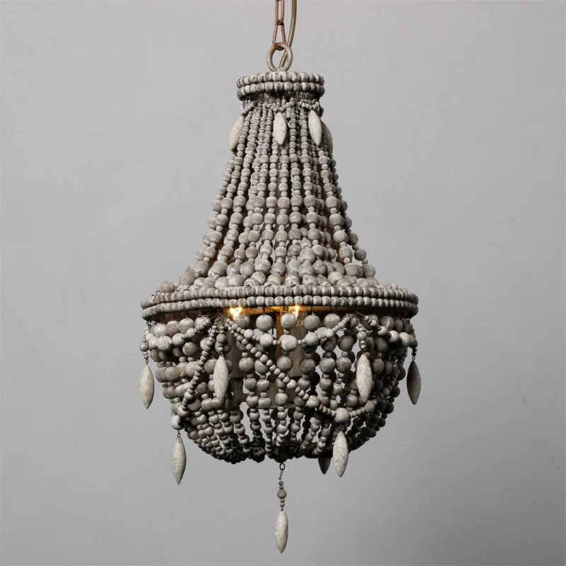 Houten mand schaduw kroonluchter licht land 3 lampen woonkamer hanglamp Clearhalo
