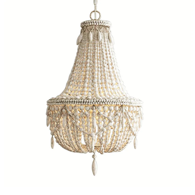 Houten mand schaduw kroonluchter licht land 3 lampen woonkamer hanglamp Clearhalo
