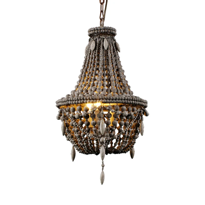 Houten mand schaduw kroonluchter licht land 3 lampen woonkamer hanglamp Clearhalo