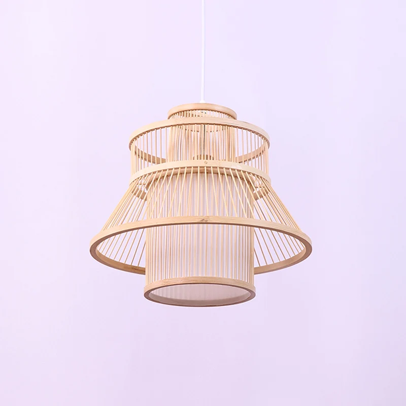 Houten uitlopende hanglamp Chinees 1 lamp Bamboe hangende verlichtingsarmatuur voor theesalon Clearhalo