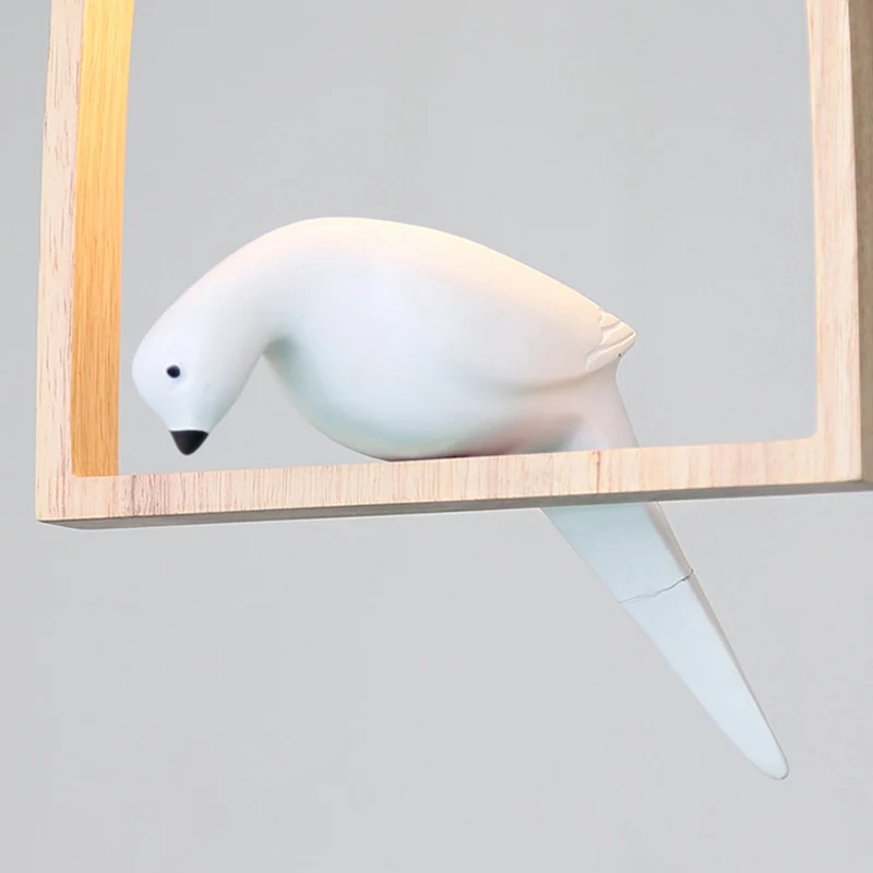 Houten vogelkooi-hanglamp met duifcafé 1-koppige hanglamp rustieke stijl Clearhalo