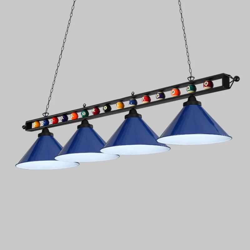 IJzeren lineaire eilandplafondlamp, industriële countryclub biljartkroonluchter met kegelvormige kap Clearhalo