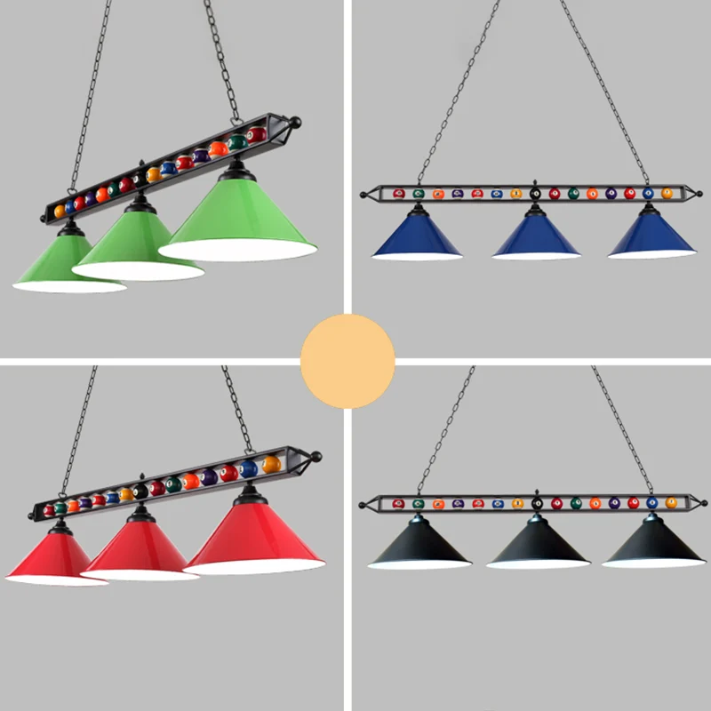IJzeren lineaire eilandplafondlamp, industriële countryclub biljartkroonluchter met kegelvormige kap Clearhalo