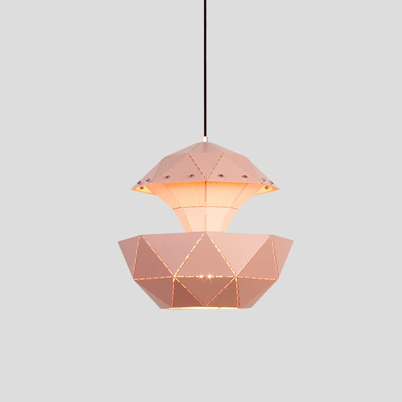 IJzeren zeilboot Lasergesneden hanglamp Macaron 1 lichtroze/blauw/wit hangende plafondlamp voor woonkamer Clearhalo
